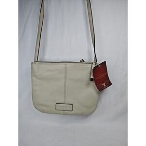 NWT Tignanello Trilogy X-Body Leather Crossbody Bag Purse Rose MetalTriple Zip